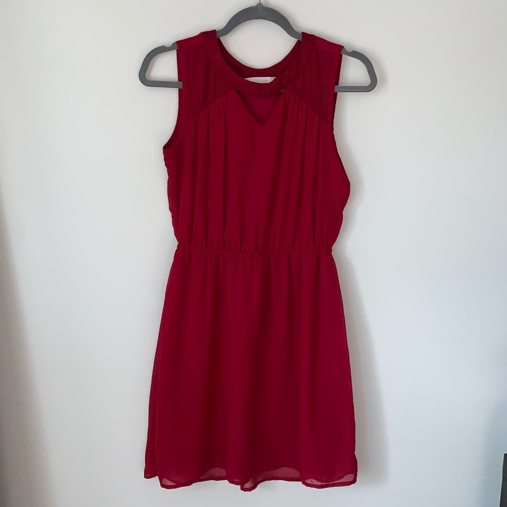 Charming Charlie Red Suede Detail Dress Size S
